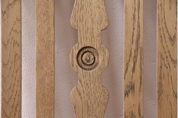 アンティーク家具　イギリスアンティーク　ストリップド(剥離)　オーク材　ツイストレッグのダイニングチェア(椅子)(R-046428)