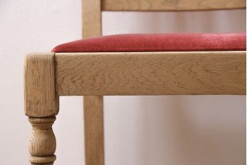 アンティーク家具　イギリスアンティーク　ストリップド(剥離)　オーク材　ツイストレッグのダイニングチェア(椅子)(R-046428)