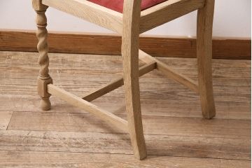 アンティーク家具　イギリスアンティーク　ストリップド(剥離)　オーク材　ツイストレッグのダイニングチェア(椅子)(R-046428)