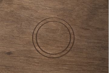 レトロ家具　ストリップド(剥離)　ナラ材　木の質感が味わい深い木製スツール(椅子、花台)(R-046431)