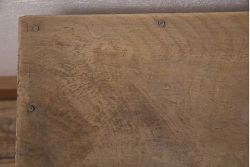 レトロ家具　ストリップド(剥離)　ナラ材　木の質感が味わい深い木製の角スツール(椅子、花台)(R-046432)