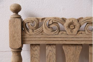アンティーク家具　イギリスアンティーク　ストリップド(剥離)　オーク材　ツイストレッグのダイニングチェア(椅子)(R-046434)