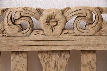 アンティーク家具　イギリスアンティーク　ストリップド(剥離)　オーク材　ツイストレッグのダイニングチェア(椅子)(R-046434)