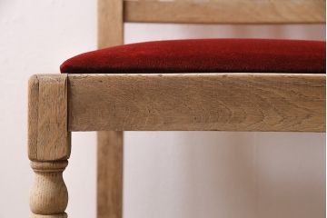 アンティーク家具　イギリスアンティーク　ストリップド(剥離)　オーク材　ツイストレッグのダイニングチェア(椅子)(R-046434)