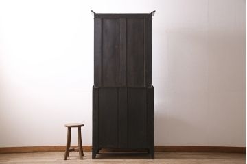 アンティーク家具　イギリス　マホガニー材　象嵌入り　上品な佇まいのライティングビューロー(ビューローブックケース、簿記机、在宅ワーク、在宅用収納棚、本箱、ワークデスク)(R-046439)