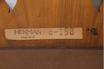 中古　HEKMAN FURNITURE　チッペンデールスタイル　マホガニー　インレイド　ウォールミラー(鏡、壁掛け)(R-046440)