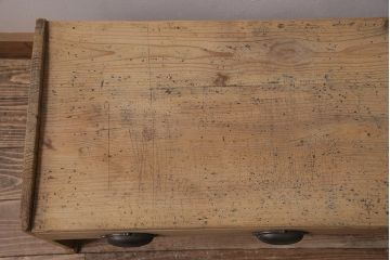 アンティーク家具　昭和初期　ストリップド(剥離)　ヒノキ材　昭和レトロな文机(ローテーブル、センターテーブル、座卓)(R-046443)