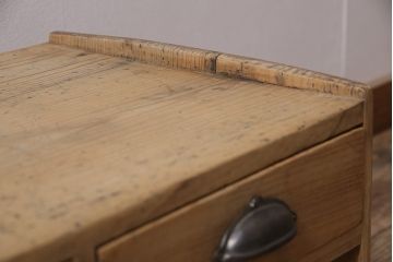 アンティーク家具　昭和初期　ストリップド(剥離)　ヒノキ材　昭和レトロな文机(ローテーブル、センターテーブル、座卓)(R-046443)