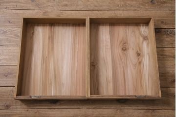 アンティーク家具　昭和初期　ストリップド(剥離)　天板ヒノキ材　大振りサイズのシンプルな文机(ローテーブル、センターテーブル、座卓)(R-046444)