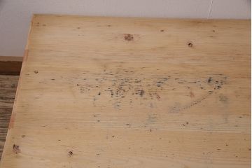 アンティーク家具　昭和初期　ストリップド(剥離)　天板ヒノキ材　大振りサイズのシンプルな文机(ローテーブル、センターテーブル、座卓)(R-046444)