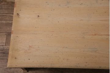 アンティーク家具　昭和初期　ストリップド(剥離)　天板ヒノキ材　大振りサイズのシンプルな文机(ローテーブル、センターテーブル、座卓)(R-046444)