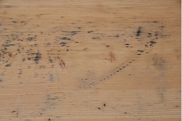 アンティーク家具　昭和初期　ストリップド(剥離)　天板ヒノキ材　大振りサイズのシンプルな文机(ローテーブル、センターテーブル、座卓)(R-046444)