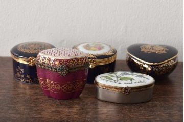 フランス　リモージュ　Limoges　小物入れ5点(CASTEL、金彩)(R-046474)