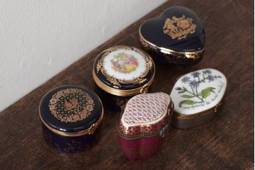 フランス　リモージュ　Limoges　小物入れ5点(CASTEL、金彩)(R-046474)