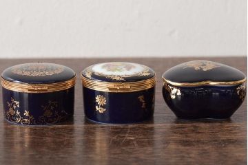 フランス　リモージュ　Limoges　小物入れ5点(CASTEL、金彩)(R-046474)