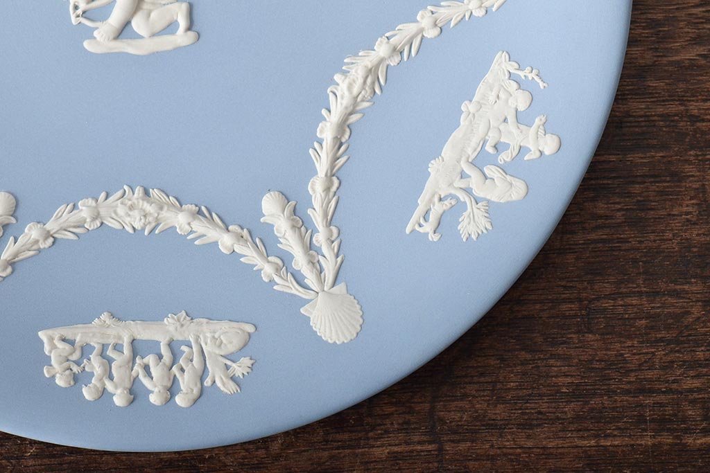 ウェッジウッド　WEDGWOOD　ジャスパー4点(プレート、小物入れ、小皿、大皿、洋食器)(R-046477)