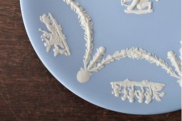ウェッジウッド　WEDGWOOD　ジャスパー4点(プレート、小物入れ、小皿、大皿、洋食器)(R-046477)