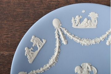 ウェッジウッド　WEDGWOOD　ジャスパー4点(プレート、小物入れ、小皿、大皿、洋食器)(R-046477)