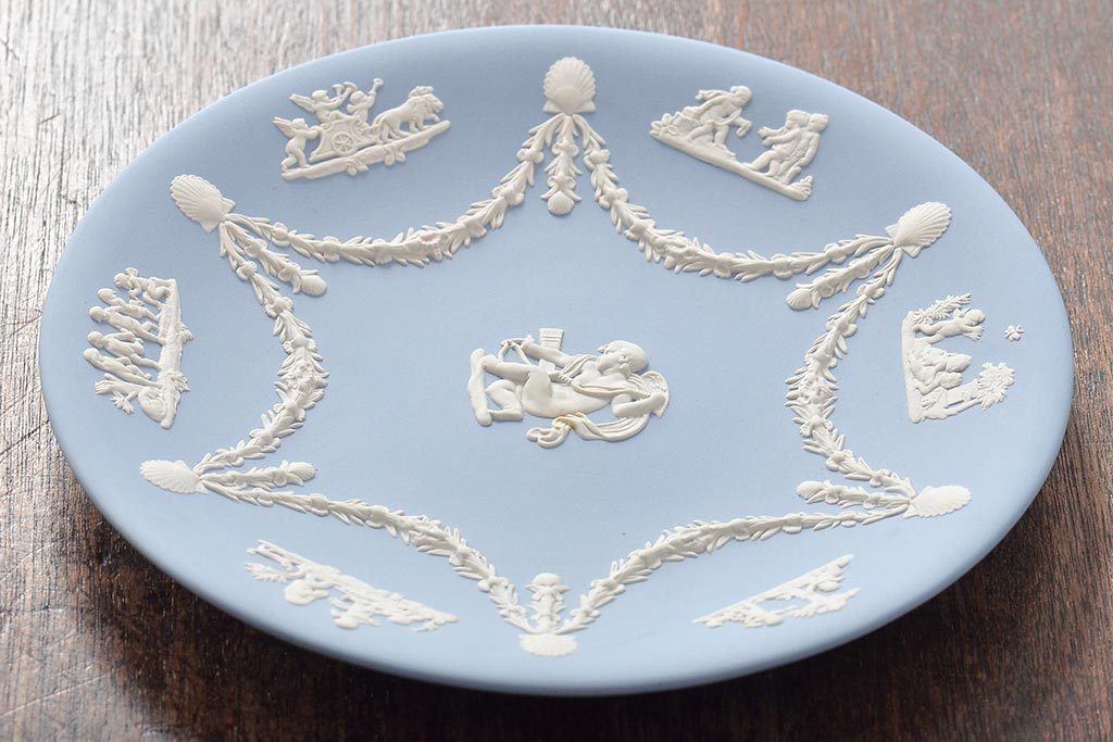 ウェッジウッド　WEDGWOOD　ジャスパー4点(プレート、小物入れ、小皿、大皿、洋食器)(R-046477)