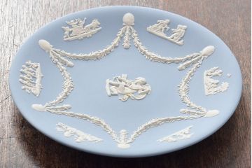 ウェッジウッド　WEDGWOOD　ジャスパー4点(プレート、小物入れ、小皿、大皿、洋食器)(R-046477)