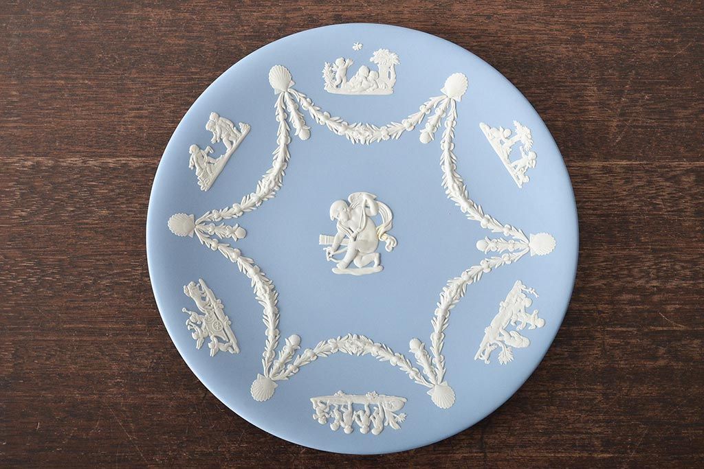 ウェッジウッド　WEDGWOOD　ジャスパー4点(プレート、小物入れ、小皿、大皿、洋食器)(R-046477)