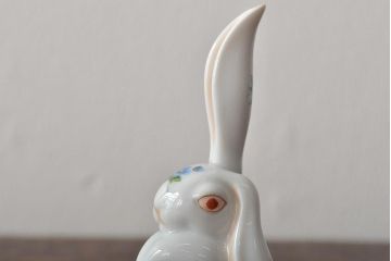 ハンガリー　HEREND　ヘレンド　たち耳うさぎ　フィギュリン　兎　置物(置き物)(R-046479)