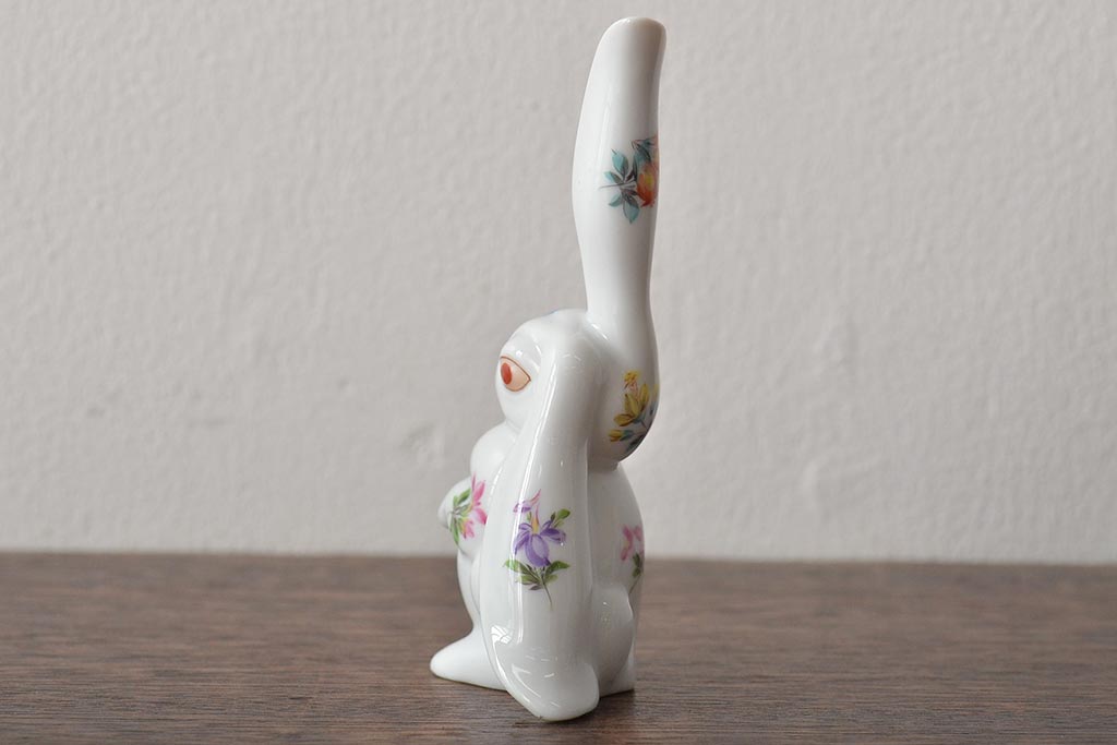 ハンガリー　HEREND　ヘレンド　たち耳うさぎ　フィギュリン　兎　置物(置き物)(R-046479)