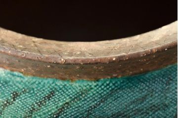 迎泰夫作　陶彩大壷　共箱(栃木県芸術祭奨励賞受賞作品、花瓶、花器)(R-046483)