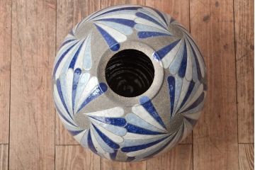 矢内斎　彩色壷　共箱(師加守田章二、益子焼)(R-046486)