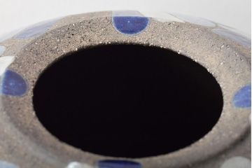 矢内斎　彩色壷　共箱(師加守田章二、益子焼)(R-046486)