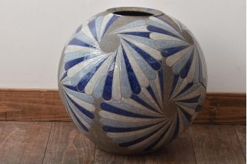 矢内斎　彩色壷　共箱(師加守田章二、益子焼)(R-046486)