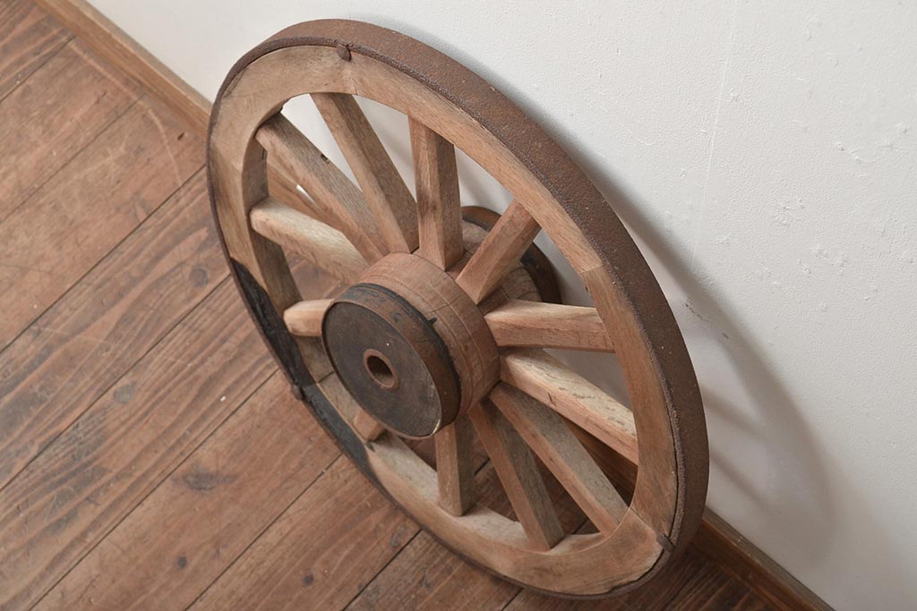 大八車　車輪　A アンティーク木製車輪　ガーデニング　インテリア　直径約78cm 大八車 車輪 A アンティーク木製車輪 ガーデニング インテリア