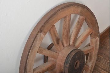 昭和初期　大八車　木製車輪(ディスプレイ、ガーデニング雑貨)(R-046490)