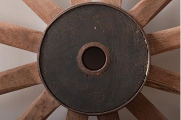 昭和初期　大八車　木製車輪(ディスプレイ、ガーデニング雑貨)(R-046490)