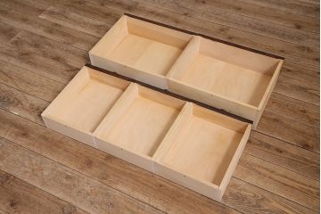 中古　北海道民芸家具　HM160K　落ち着いた色合いが上品な食器棚(本箱、収納棚、飾り棚、キャビネット)(R-046497)