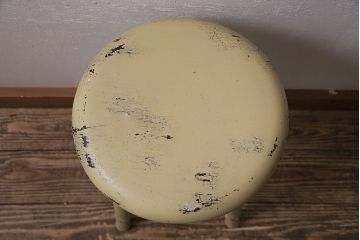 アンティーク家具　昭和初期　優しげな色合いのレトロなペイントスツール(椅子、木製チェア)(R-046503)