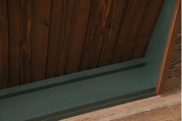 ラフジュ工房オリジナル　ペイント家具　古材使用　シックな雰囲気の薄型ブックシェルフ(収納棚、本棚、ウッドシェルフ)(R-046507)