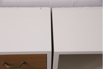 ラフジュ工房オリジナル　無垢材使用　薄型ペイントブックシェルフ(収納棚、本棚、ウッドシェルフ)(R-046508)