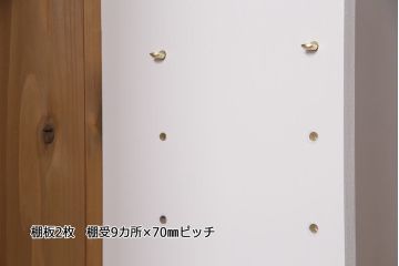 ラフジュ工房オリジナル　無垢材使用　薄型ペイントブックシェルフ(収納棚、本棚、ウッドシェルフ)(R-046508)