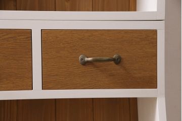 ラフジュ工房オリジナル　無垢材使用　薄型ペイントブックシェルフ(収納棚、本棚、ウッドシェルフ)(R-046508)