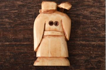 古い彫刻根付5点(玉之、鼠、壽老人、提物)(R-046520)