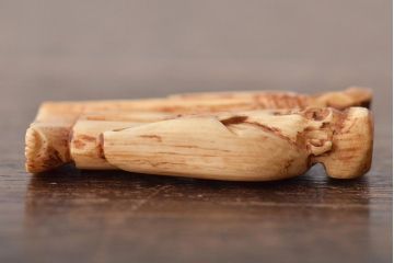 古い彫刻根付5点(玉之、鼠、壽老人、提物)(R-046520)