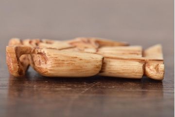 古い彫刻根付5点(玉之、鼠、壽老人、提物)(R-046520)