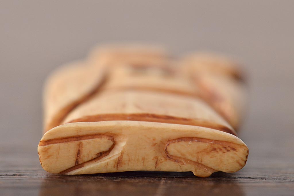 古い彫刻根付5点(玉之、鼠、壽老人、提物)(R-046520)