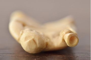 古い彫刻根付5点(玉之、鼠、壽老人、提物)(R-046520)