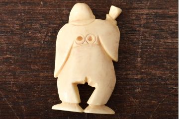 古い彫刻根付5点(玉之、鼠、壽老人、提物)(R-046520)