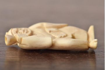 古い彫刻根付5点(玉之、鼠、壽老人、提物)(R-046520)