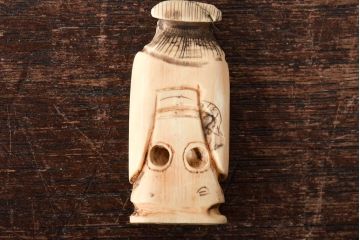 古い彫刻根付5点(玉之、鼠、壽老人、提物)(R-046520)