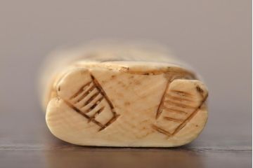 古い彫刻根付5点(玉之、鼠、壽老人、提物)(R-046520)