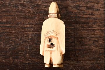 古い彫刻根付5点(玉之、鼠、壽老人、提物)(R-046520)